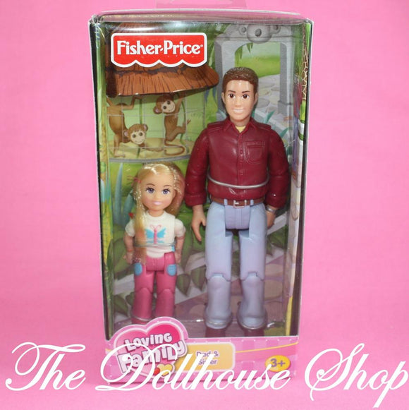 New Fisher-Price Loving Family Dollhouse Dad and Sister Dolls-Toys & Hobbies:Preschool Toys & Pretend Play:Fisher-Price:1963-Now:Dollhouses-Fisher-Price-Dollhouse, Dolls, Father, Fisher Price, Girls, Loving Family, New, New Boxed Sets, Twin Time-027084353594-The Dollhouse Shop
