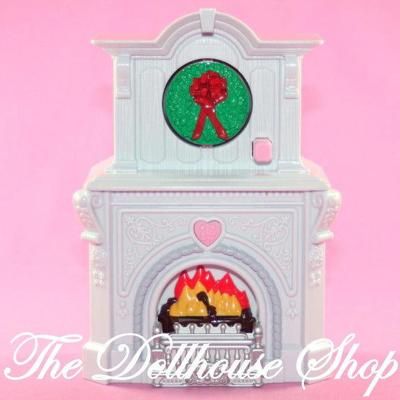 New Fisher Price Loving Family Holiday Dollhouse Christmas Fireplace Mantel-Toys & Hobbies:Preschool Toys & Pretend Play:Fisher-Price:1963-Now:Dollhouses-Fisher-Price-Christmas, Dollhouse, Fisher Price, Holidays & Seasonal, Home for the Holidays Dollhouse, Living Room, Loving Family, New, White-The Dollhouse Shop