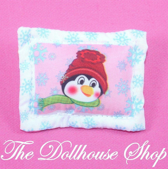 New Fisher Price Loving Family Holiday Dollhouse Christmas Penguin Pillow-Toys & Hobbies:Preschool Toys & Pretend Play:Fisher-Price:1963-Now:Dollhouses-Fisher-Price-Bedroom, Christmas, Dollhouse, Fisher Price, Holidays & Seasonal, Home for the Holidays Dollhouse, Kids Bedroom, Loving Family, New, Nursery Room, Pillows, Replacement Parts-The Dollhouse Shop