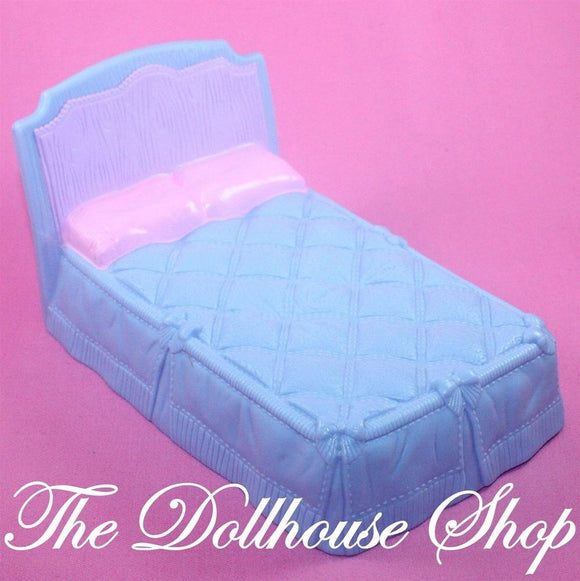 New Fisher Price Loving Family Holiday Dollhouse Parents Blue Queen bed-Toys & Hobbies:Preschool Toys & Pretend Play:Fisher-Price:1963-Now:Dollhouses-Fisher-Price-Bedroom,Christmas,Dollhouse,Fisher Price,Holidays & Seasonal,Home for the Holidays Dollhouse,Loving Family,New,Parents Bedroom-The Dollhouse Shop