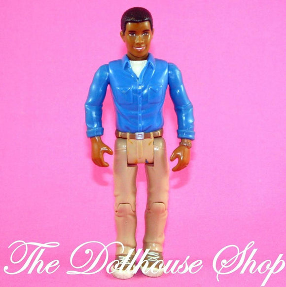 New Fisher Price Loving Family Sweet Sounds Dollhouse African American Dad Father Doll-Toys & Hobbies:Preschool Toys & Pretend Play:Fisher-Price:1963-Now:Dollhouses-Fisher-Price-African American,Blue,Dollhouse,Dolls,Father,Fisher Price,Loving Family,Sweet Sounds-The Dollhouse Shop