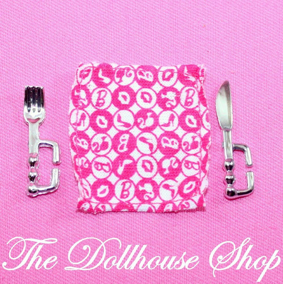 New Mattel Barbie Dollhouse Table Setting Placemat Flatware Kitchen Food-Dolls & Bears:Dolls:Barbie Contemporary (1973-Now):Clothing & Accessories:Accessories-Mattel-Barbie,Dollhouse,Food Accessories,Kitchen-The Dollhouse Shop