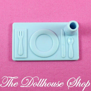 Playskool Dollhouse Kitchen Food Tray Blue Place Setting-Toys & Hobbies:Preschool Toys & Pretend Play:Playskool-Playskool-Blue,Dollhouse,Food Accessories,Kitchen,Playskool Dollhouse,Used-The Dollhouse Shop