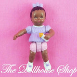Playskool Dollhouse Nursery African American Baby Girl Doll Purple Pink-Toys & Hobbies:Preschool Toys & Pretend Play:Playskool-Playskool-Baby, Blonde Hair, Dollhouse, Dolls, Green, Nursery Room, Playskool Dollhouse, Used-The Dollhouse Shop
