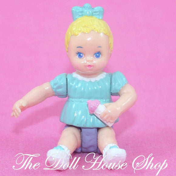Playskool Dollhouse Nursery Blonde Baby Girl Doll Figure Green Top-Toys & Hobbies:Preschool Toys & Pretend Play:Playskool-Playskool-Baby, Blonde Hair, Dollhouse, Dolls, Green, Nursery Room, Playskool Dollhouse, Used-The Dollhouse Shop