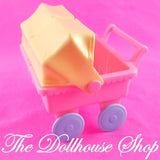 Playskool Victorian Dollhouse Nursery Pink Baby Doll Twin Double Pram Stroller-Toys & Hobbies:Preschool Toys & Pretend Play:Playskool-Playskool-Baby, Dollhouse, Nursery Room, Pink, Playskool Dollhouse, Used-The Dollhouse Shop